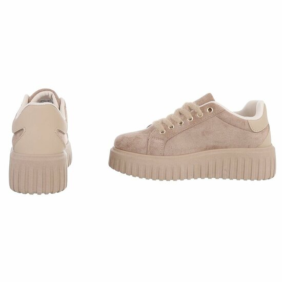 Licht bruine suede sneaker Jamilla