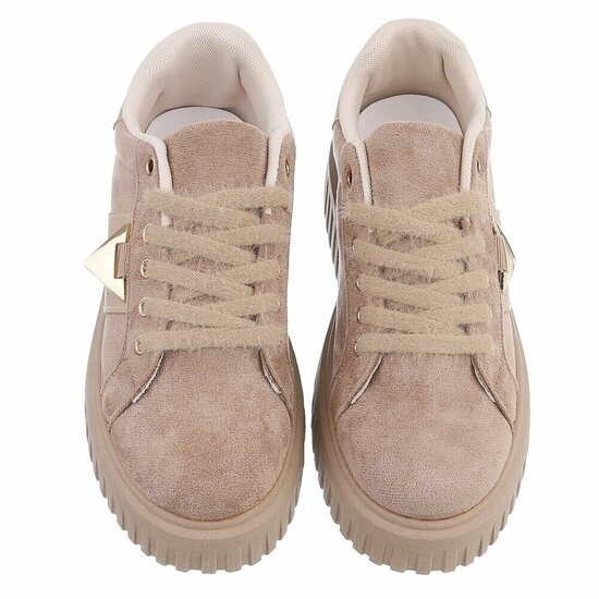Licht bruine suede sneaker Jamilla