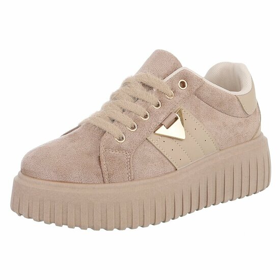 Licht bruine suede sneaker Jamilla