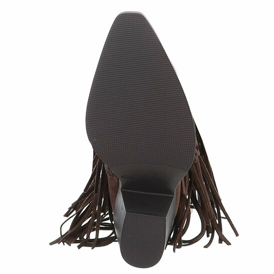 Cowgirl-biker bruine half hoge daimen laars Cacharella