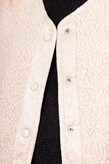 Reversible beige bodywarmer-gilet in wolmix