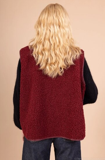 Reversible bordeaux bodywarmer-gilet in wolmix