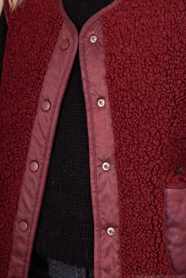 Reversible bordeaux bodywarmer-gilet in wolmix