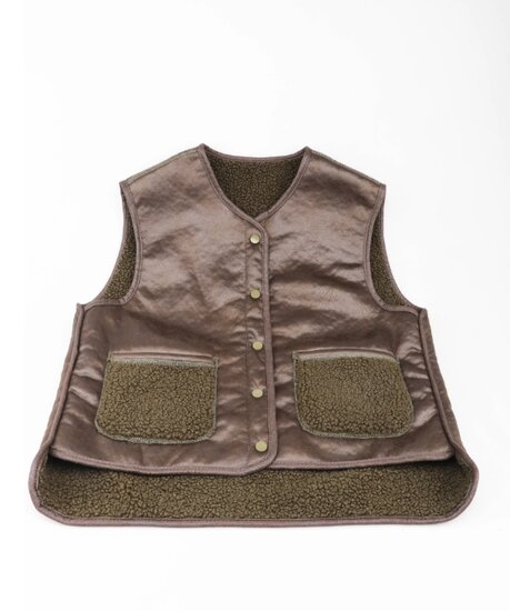 Reversible kaki groene bodywarmer-gilet in wolmix