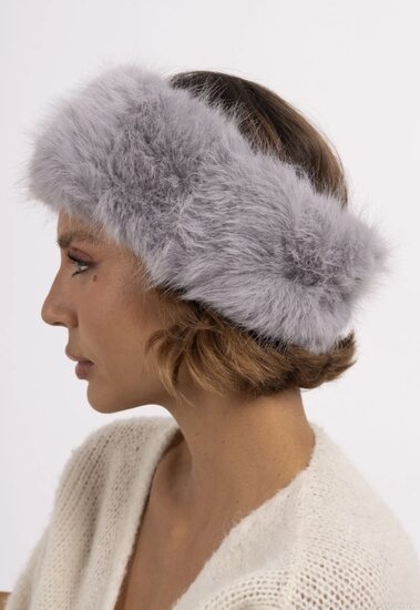 Grijze headband in faux fur