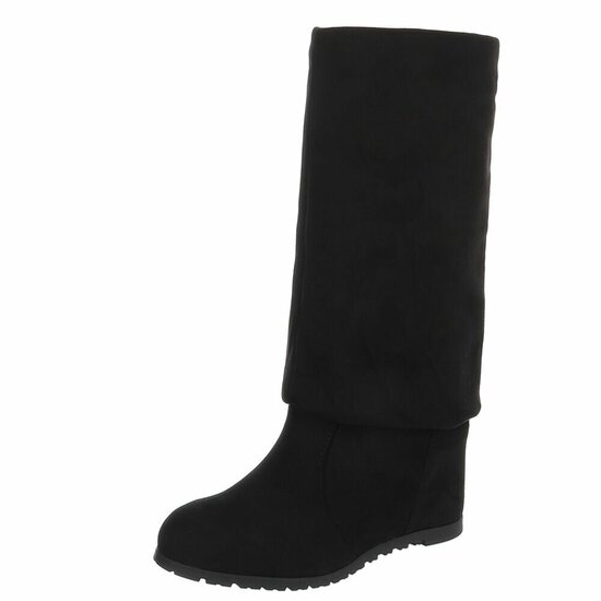 Zwarte hoge suede overknee laars Alexia