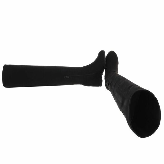 Zwarte hoge suede overknee laars Alexia