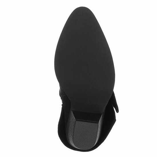 Zwarte half hoge suede laars met omslag Coumba
