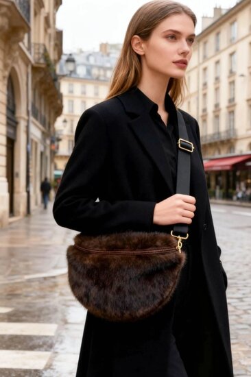 Bruine bum bag in imitatiebont