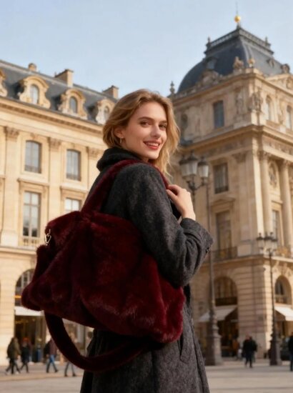 Bordeaux xxl schoudertas in imitatiebont