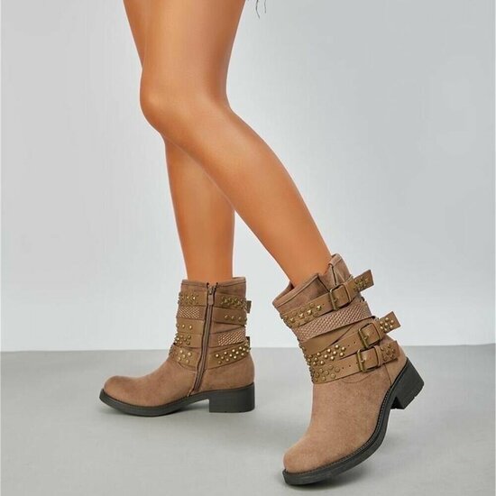 Kaki bruine suede boot Natalya