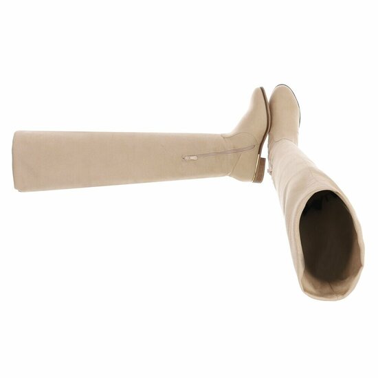 Beige hoge suede overknee laars Claziena