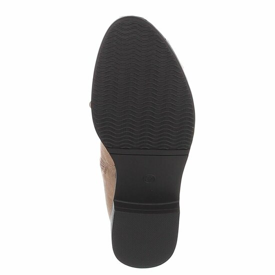 Kaki bruine hoge suede overknee laars Claziena