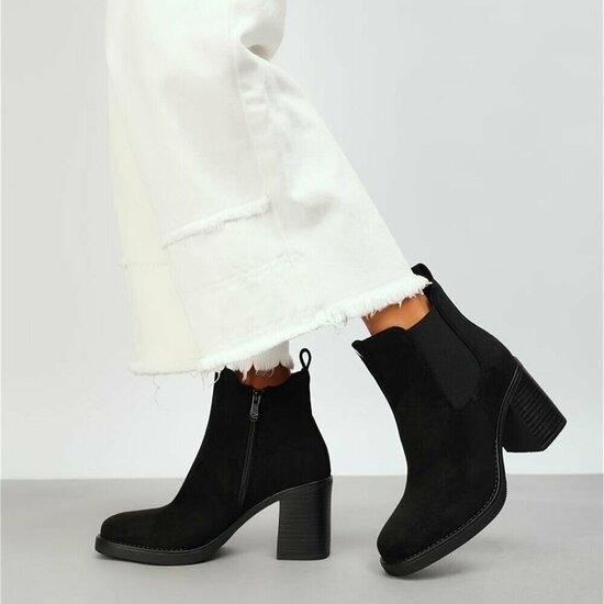 Suede zwarte Chelsea boot Monique