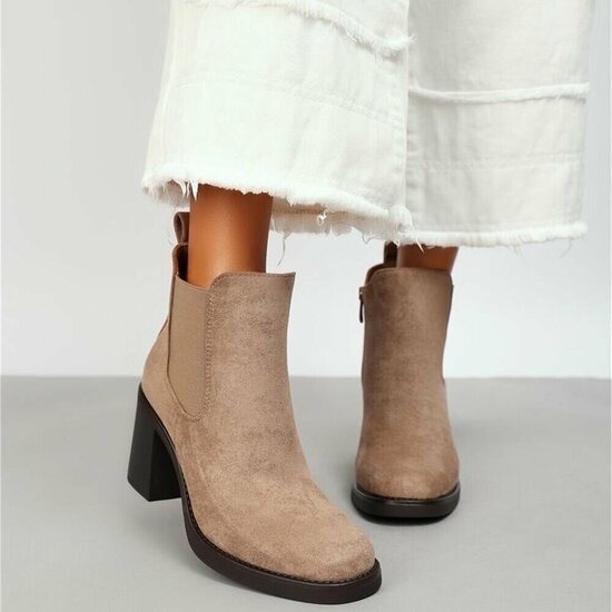 Suede kaki bruine Chelsea boot Monique