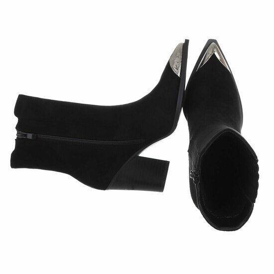 Bottines biker-western noires en daim Claudy