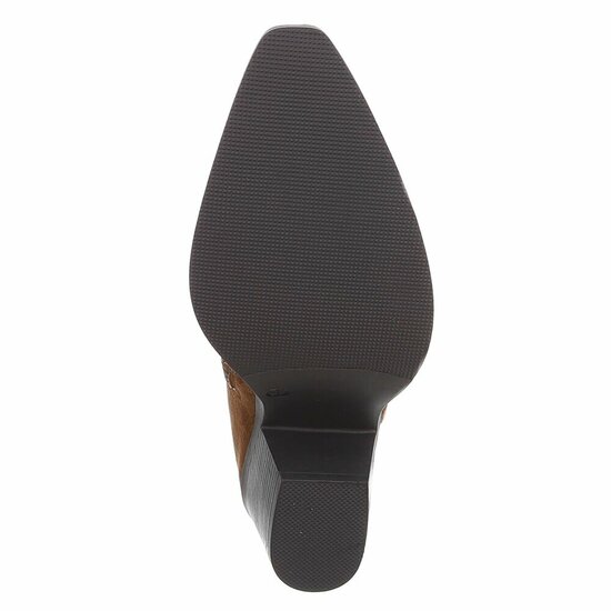 Bottines mi-hautes western-biker Sabina en daim brun