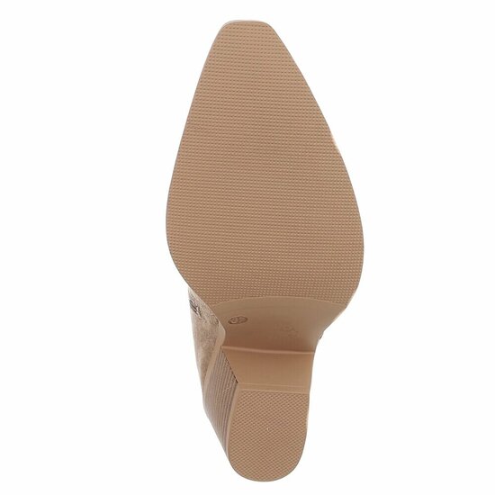 Bottines mi-hautes western-biker Sabina en daim brun kaki