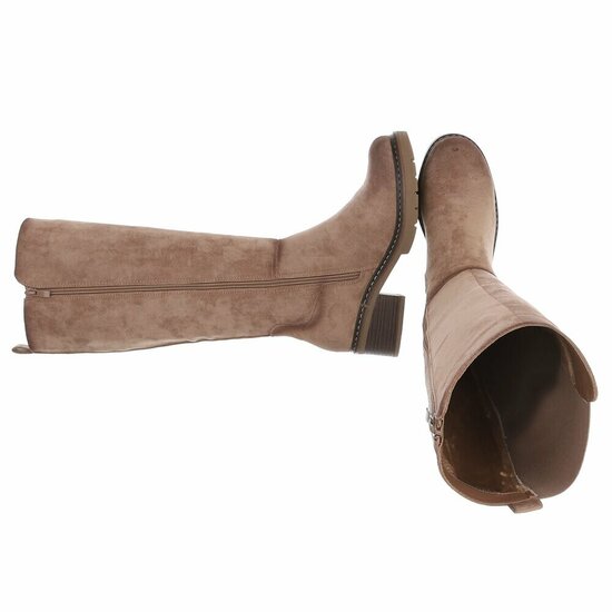 Bottes hautes en daim marron kaki Carise