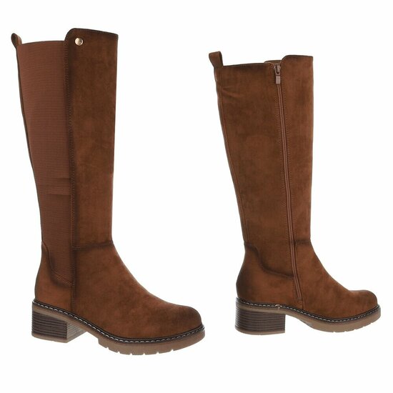 Bottes hautes en daim marron Carise