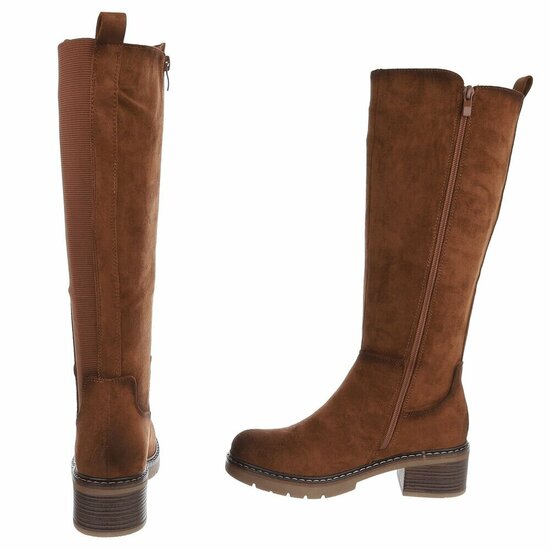 Bottes hautes en daim marron Carise