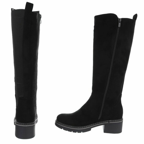 Bottes hautes en daim noir Carise