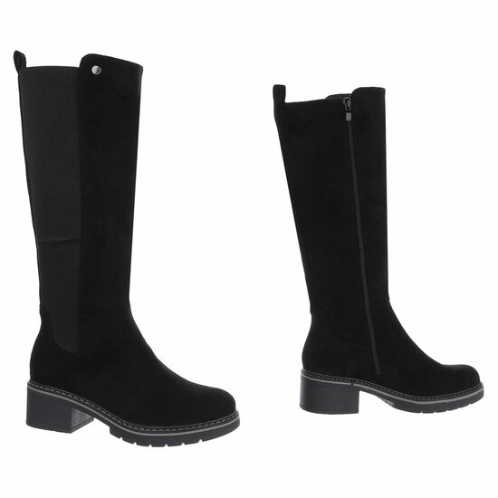 Bottes hautes en daim noir Carise