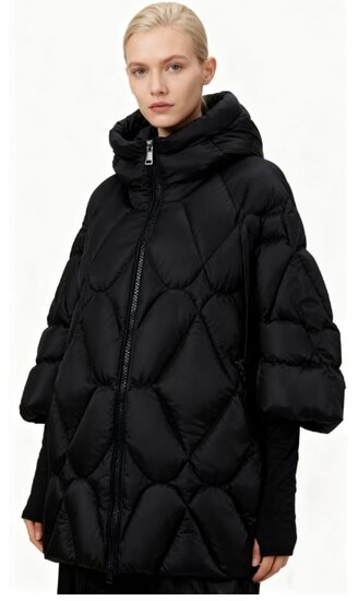 Fashion zwarte korte pufferjas