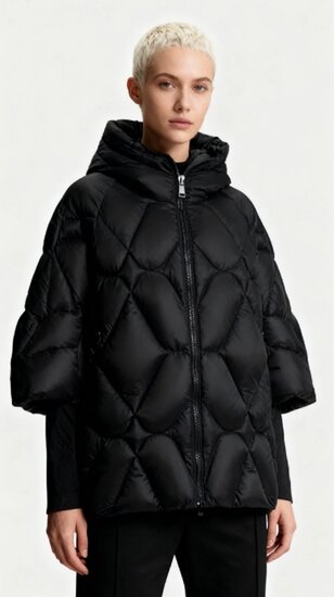 Fashion zwarte korte pufferjas