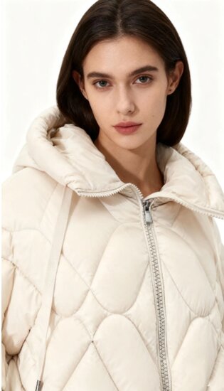 Fashion beige korte pufferjas