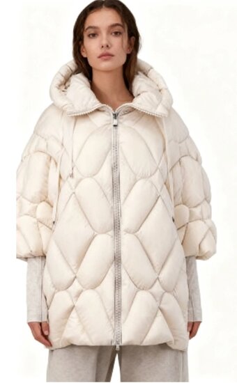 Fashion beige korte pufferjas