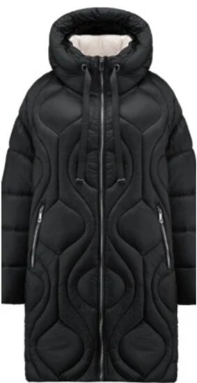 Cozy zwarte midi winter pufferjas