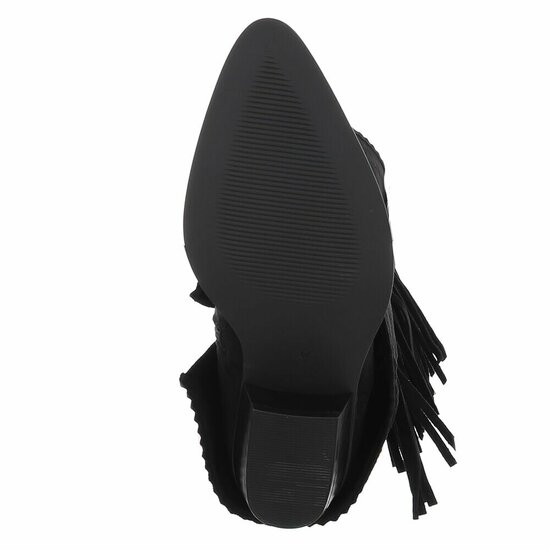 Bottines mi-hautes western-biker Cayenna en daim noir