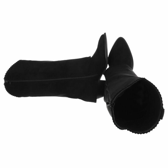 Bottines mi-hautes western-biker Cayenna en daim noir