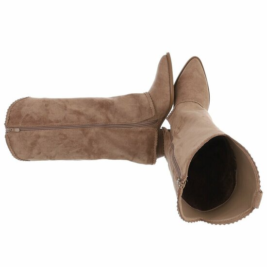 Bottines mi-hautes western-biker Cayenna en daim brun kaki