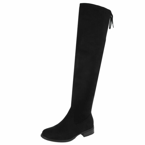 Bottes cuissardes hautes en daim noir Camee