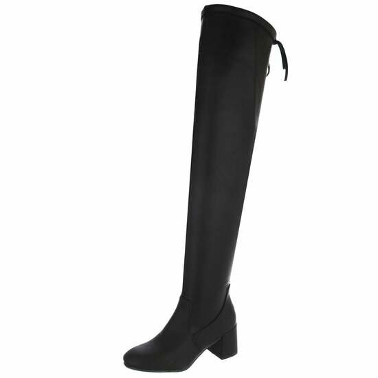 Bottes cuissardes hautes en daim noir Virginia