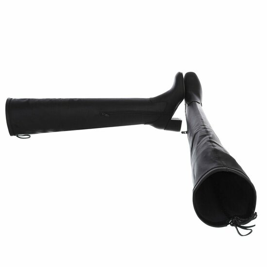 Bottes cuissardes hautes en daim noir Virginia