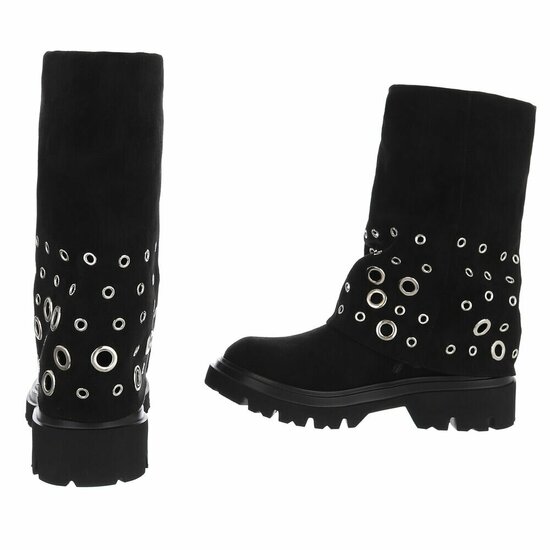 Zwarte suede biker boot Chelisa