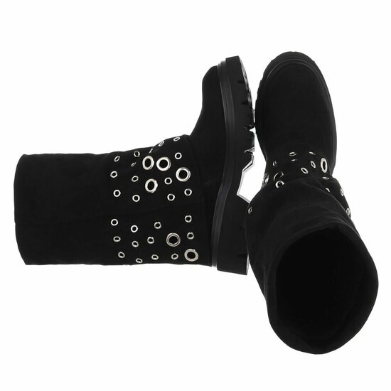 Zwarte suede biker boot Chelisa