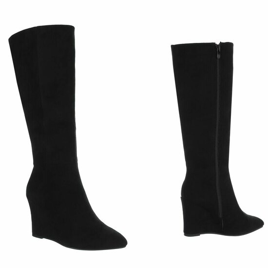 Zwarte hoge suede laars Lucyna 