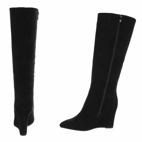 Zwarte hoge suede laars Lucyna 