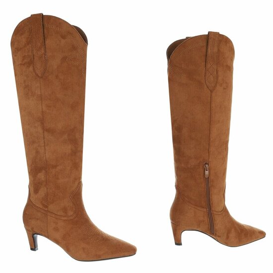 Camel hoge suede laars Cherise