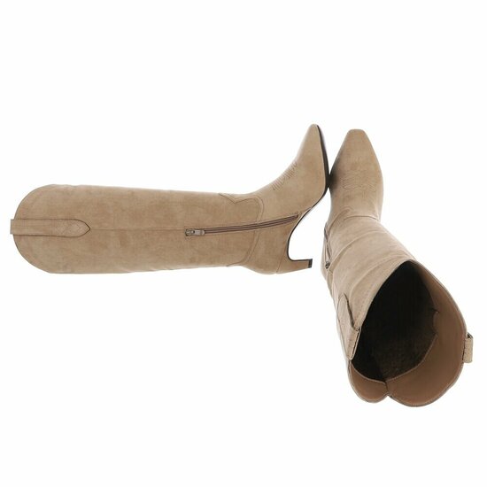 Kaki bruine hoge suede laars Cherise