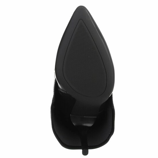 Hoge zwarte laars met omslag Calliope