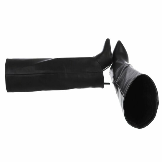 Hoge zwarte laars met omslag Calliope