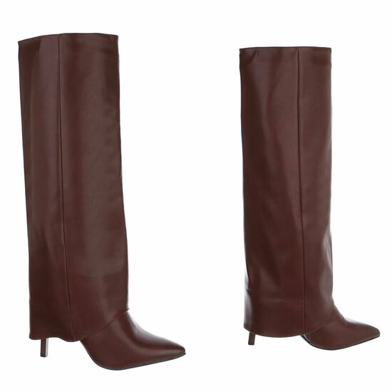 Hoge bordeaux laars met omslag Calliope