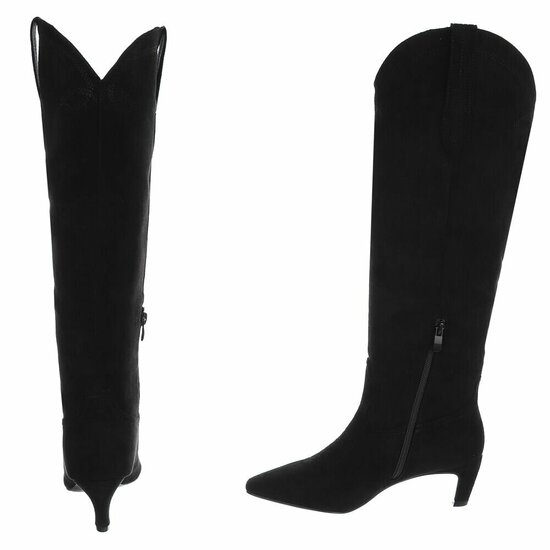 Zwarte hoge suede laars Cherise