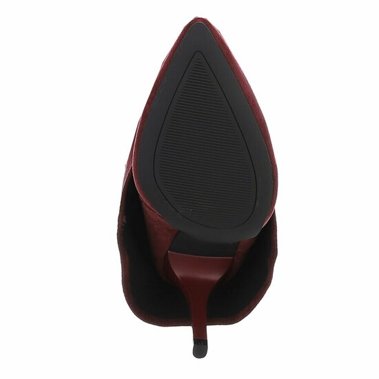 Hoge bordeaux suede laars met omslag Calliope