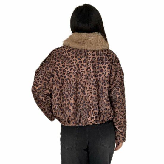 Trendy leopard bomber jacket in leatherlook